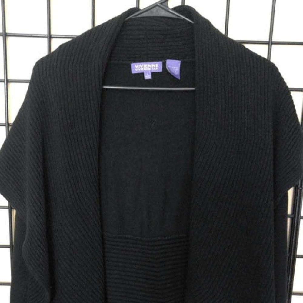 Vivienne Tam Black Wide Cowl Collar Shrug